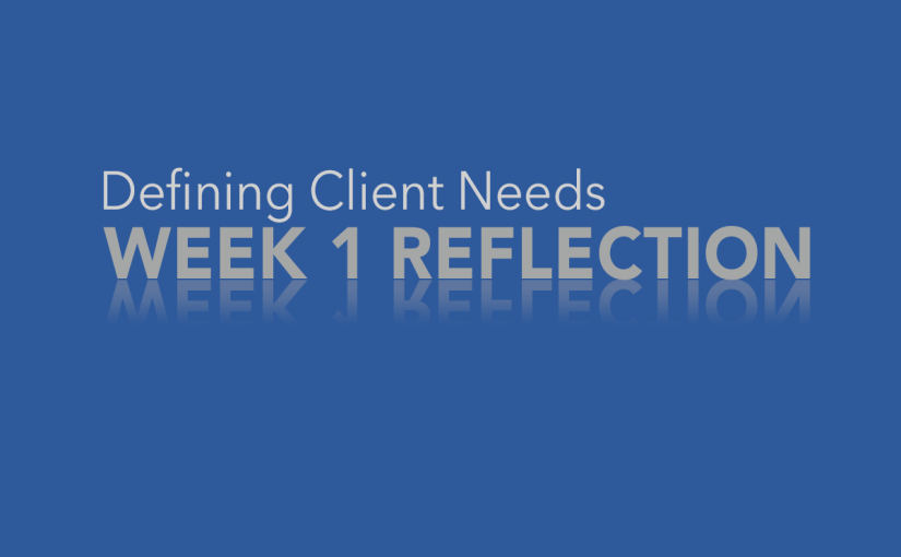 Defining Client Needs – Week 1&nbsp;Reflection