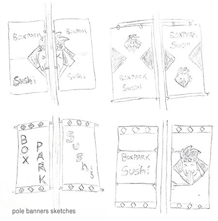 pole banners sketches