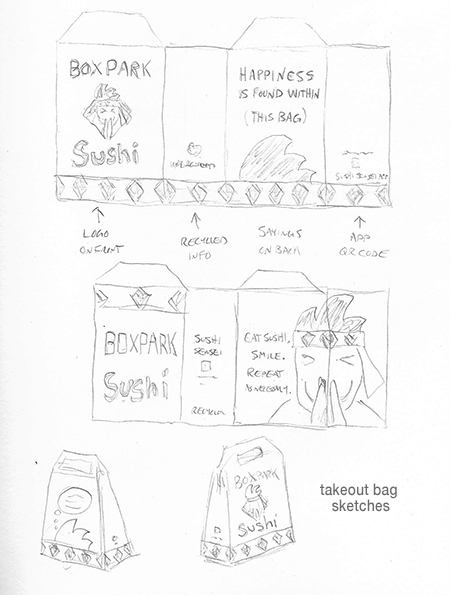 takeout bag sketches