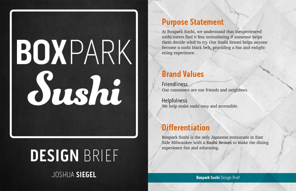 Boxpark Sushi design brief by Joshua Siegel